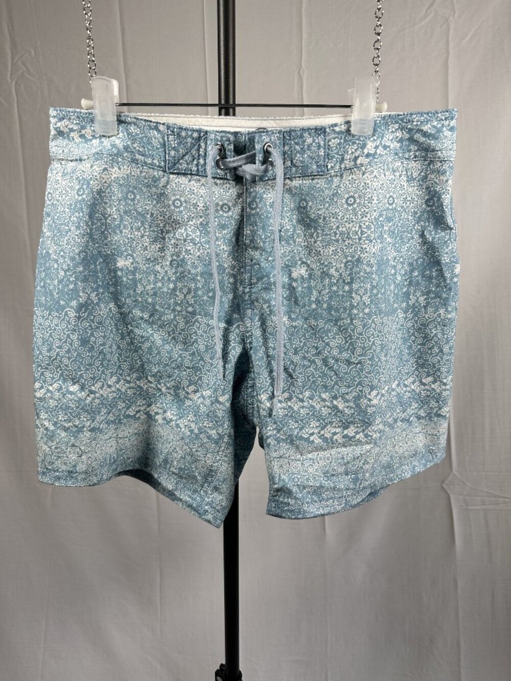 Hang Ten Women's Size 4 Light Blue Cotton Swim Trunks Floral Pattern